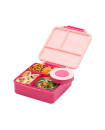 Bento Lunch Box w Insulated - Pink with Food Flask 